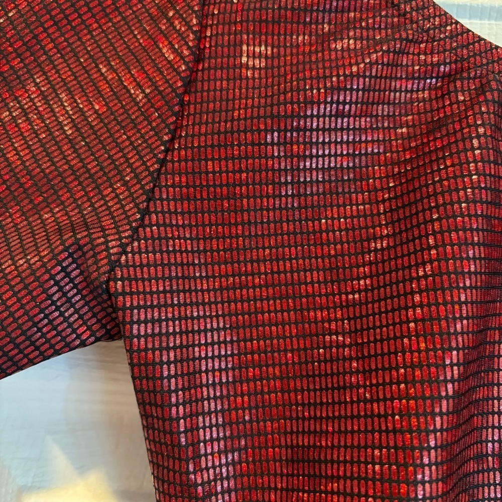 Vintage Short Sleeve Red and Black Leotard - Size XS or S - Picture 2 of 4